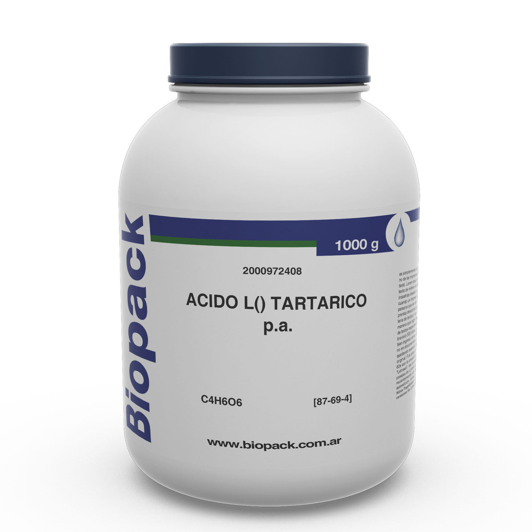 ACIDO TARTARICO P.A. x 1000 g, BIOPACK