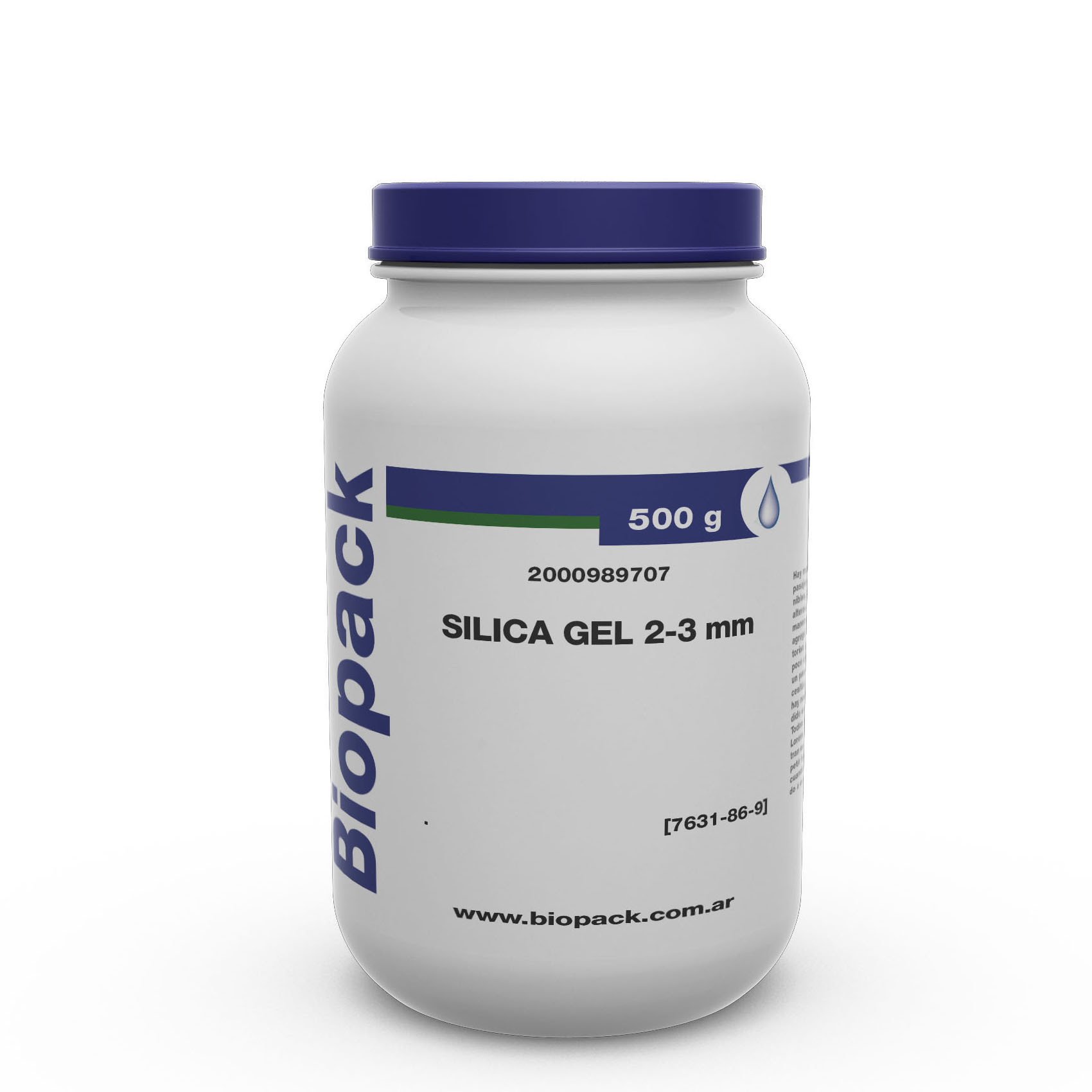 SILICAGEL CON INDIC. DE HUMEDAD 2-3 mm x 500 g, BIOPACK