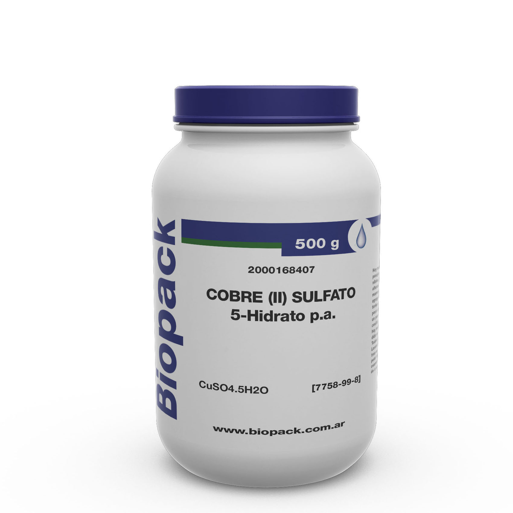 COBRE (II) SULFATO 5-H2O P.A. (ACS) x 500 g | BIOPACK
