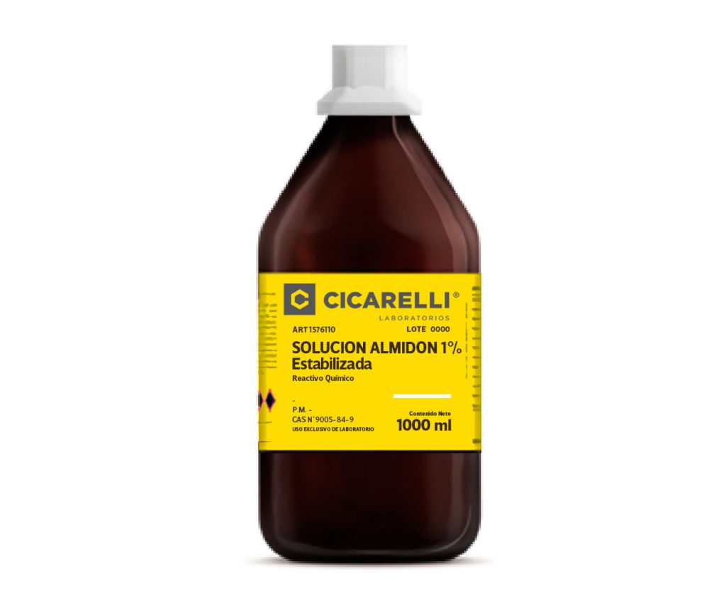 SOLUCION ALMIDON 1 Estabilizada x 1000 mL CICARELLI MARBE S.A. SOLUCION ALMIDON 1 Estabilizada x 1000 mL CICARELLI MARBE S.A.